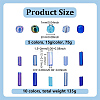 195G 15 Styles Blue Theme Round & Bugle Glass Seed Beads SEED-PH0002-65-2