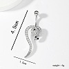 Stylish Snake Stainless Steel Micro Pave Clear Cubic Zirconia Navel Rings UK0800-6