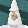 Brass Micro Pave Cubic Zirconia Cuff Rings for Women RJEW-K264-08G-1