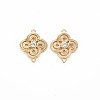 Brass Micro Pave Clear Cubic Zirconia Connector Charms X-KK-S356-712-1