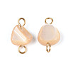 Natural Shell Nuggets Connector Charms STAS-D378-22G-2
