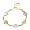 304 Stainless Steel Camellia Link Bracelets BJEW-A169-03GP-4
