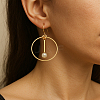4 Pairs 2 Colors Alloy & Iron Plastic Imitation Pearl Ring Dangle Earrings EJEW-HY0001-28-5