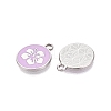 Rack Plating Alloy Enamel Pendants ENAM-N070-01F-01P-01-2