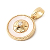 Natural Shell & Clear Cubic Zirconia Charms KK-G553-16G-2