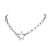 304 Stainless Steel Paperclip Chain Necklaces NJEW-JN06369-01-2