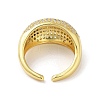 Brass with Cubic Zirconia Open Cuff Rings for Women RJEW-A035-21G-3