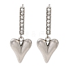 Stainless Steel Inlay Rhinestone Stud Earrings for Women EJEW-M024-06C-P-1