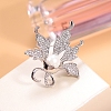 Maple Leaf Alloy Full Crystal Rhinestone Brooches for Backpack Clothes PW-WG34212-02-1