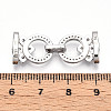 925 Sterling Silver Micro Pave Clear Cubic Zirconia Fold Over Clasps STER-T008-01P-3