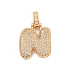 Brass Micro Pave Clear Cubic Zirconia Pendants KK-B099-01G-N-1