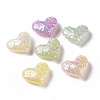 UV Plating Rainbow Iridescent Luminous Acrylic Beads OACR-E010-13-1