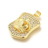 Rack Plating Brass with Cubic Zirconia Pendants KK-Z086-46G-2