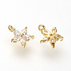 Brass Cubic Zirconia Charms X-KK-Q669-28G-2