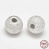 Round 925 Sterling Silver Textured Beads STER-F012-23C-2