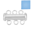 1Pc 925 Sterling Silver Slide Lock Clasps STER-GO0001-72C-1