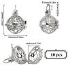 SUNNYCLUE 10Pcs Filigree Round Brass Cage Pendants KK-SC0004-38-2