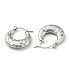 Tarnish Resistant 304 Stainless Steel Crescent Moon with Butterfly Hoop Earrings for Women EJEW-G293-15P-2