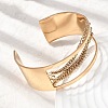 304 Stainless Steel Multi-Chain Open Cuff Bangles BJEW-K264-06G-3