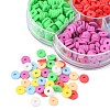 1302Pcs 7 Colors Flat Round Eco-Friendly Handmade Polymer Clay Beads CLAY-CJ0001-72-4