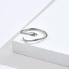 Rhodium Plated 925 Sterling Silver Cuff Rings RJEW-BB67113-5