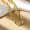 Brass Ring Link Chain Bracelets for Women Men BJEW-K273-09G-2