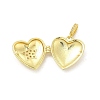 Brass Micro Pave Clear Cubic Zirconia Locket Pendants KK-H441-45LG-4