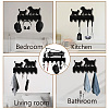 Black Wood & Iron Wall Mounted Hook Hangers DIY-WH0601-002-7