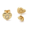 Rack Plating Brass Micro Pave Clear Cubic Zirconia Stud Earrings EJEW-K299-01G-Q-4