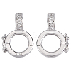 2Pcs 925 Sterling Silver Micro Pave Clear Cubic Zirconia Twister Clasps STER-DR0001-09-1