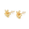 Rack Plating Brass Flower Stud Earrings for Women KK-B069-05G-1