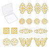 SUNNYCLUE 80PCS 8 Style Brass Filigree Joiners Links KK-SC0002-48-1