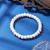 Round Natural Lava Rock Beads Stretch Bracelets for Women BJEW-JB10974-2