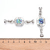 Brass Micro Pave Clear Cubic Zirconia Fold Over Clasps KK-P291-20P-4