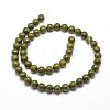 Round Natural Green Granite Beads Strands G-I125-77-8mm-2