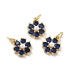 Rack Plating Brass Micro Pave Cubic Zirconia Charms KK-A160-22I-G-3