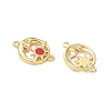 Brass Red Enamel Links KK-L256-19G-2