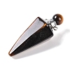 Natural Tiger Eye Faceted Cone Openable Perfume Bottle Big Pendants G-L524-18P-08-2