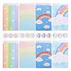 12Pcs 4 Styles Rainbow Print Kraft Paper Gift Bags AJEW-TA0003-38-1