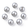 Spray Painted ABS Plastic Imitation Pearl Beads OACR-T015-05A-03-3