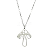 201 Stainless Steel Mushroom Pendants Necklaces NJEW-JN04562-02-2