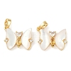 Natural White Shell Butterfly Pendants KK-U043-26G-1