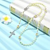 Cross & Virgin Mary Alloy Rosary Bead Necklaces NJEW-JN05123-05-1