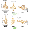 SUPERFINDINGS 12Pcs 2 Style  Brass Micro Pave Clear Cubic Zirconia Pendant KK-FH0004-15-6