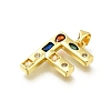 Brass Micro Pave Clear Cubic Zirconia Pendants KK-G521-01G-F-01-2