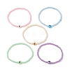 5Pcs 5 Colors Evil Eye Resin & Glass Seed Beaded Stretch Bracelet Sets BJEW-JB10477-1