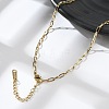 Ion Plating(IP) 304 Stainless Steel Paperclip Chain Necklace for Women X-NJEW-G097-14G-1