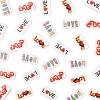 40Pcs 4 Colors Printed  Opaque Acrylic Beads OACR-FS0004-05-3