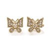 Brass Micro Pave Clear Cubic Zirconia Slide Charms KK-Z126-20G-1