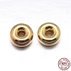 Real 18K Gold Plated Flat Round 925 Sterling Silver Spacer Beads STER-M101-10-6mm-2